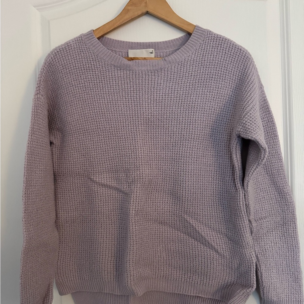 Wilfred Purple Crew Neck Sweater with Waffle Knit